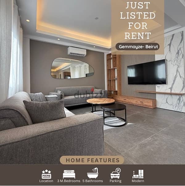 Furnished Modern apartment in Gemmayze, Prime Location 0