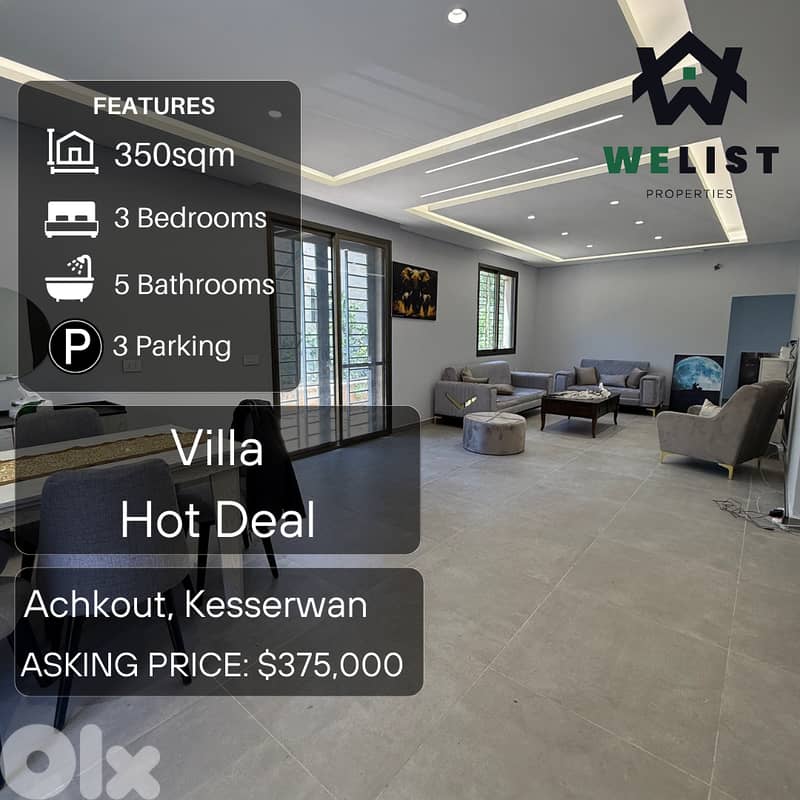 350sqm villa on a 400sqm Land for sale in Achkout  REF: NW25MVA350375 0