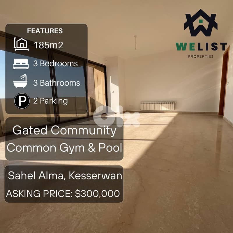 185sqm Apartment for sale in Sahel Alma - Jounieh  REF: MA25MSSA185300 0