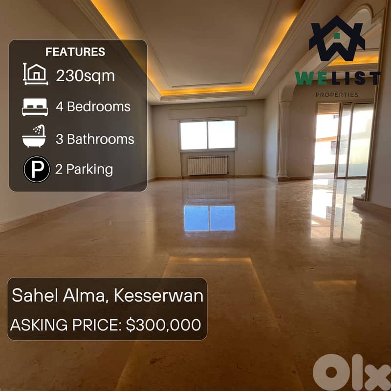 230sqm Apartment for sale in Sahel alma - Jounieh  REF: MA25JSSA230270 0