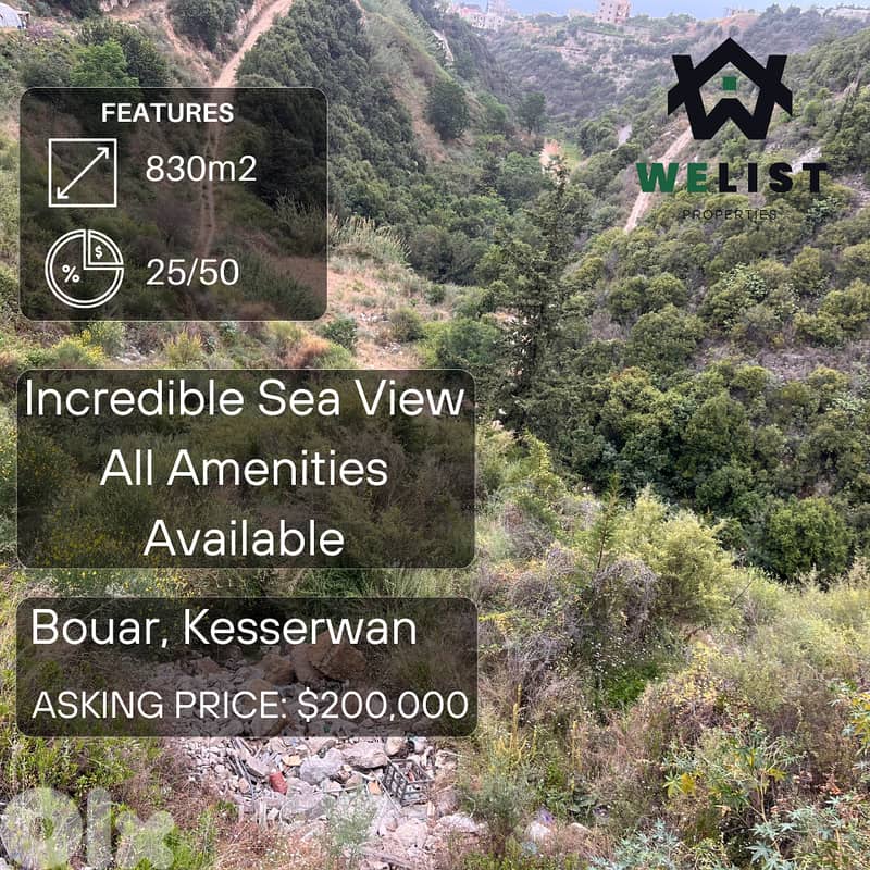 830sqm Land for sale in Bouar, Kesserwan   REF: MA25MLB830200 0