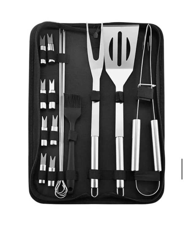 High quality Stainless Steel BBQ Tool Set with Portable cover 0