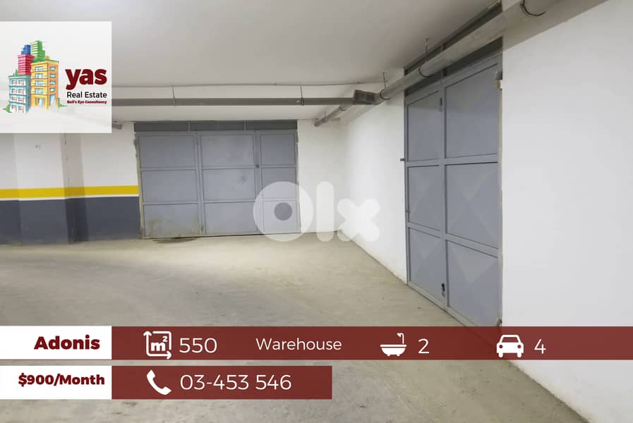 Adonis 550m2 | Spacious Warehouse | Rent | Prime Location | EL | 0
