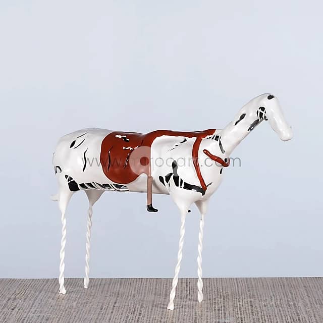 Shattered Ride Sculpture | Bleached Horse, Crimson Lie | Resin Decor 0