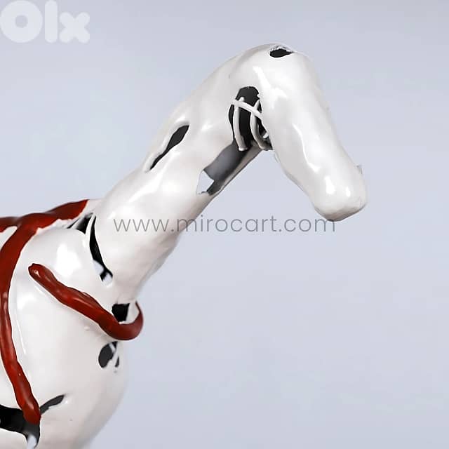 Shattered Ride Sculpture | Bleached Horse, Crimson Lie | Resin Decor 7