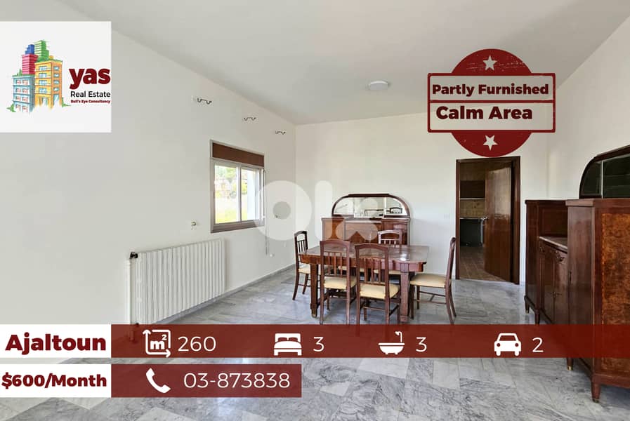 Ajaltoun 260m2 | Partly Furnished |Mint Condition|Panoramic View|KH/TO 0