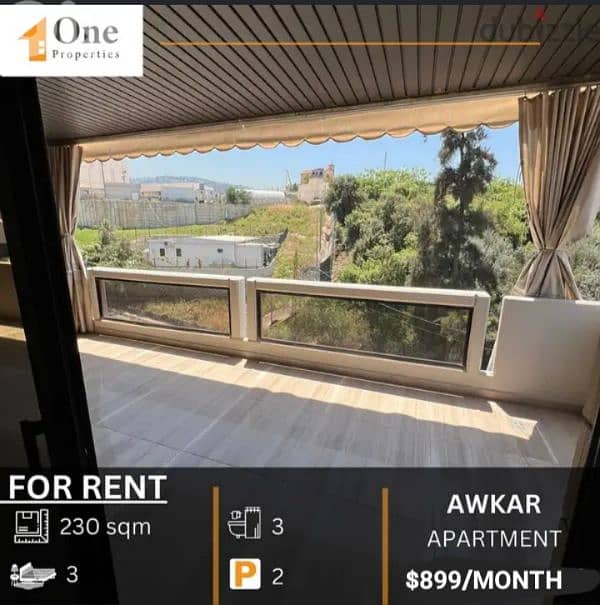 APARTMENT FOR RENT IN AWKAR 0