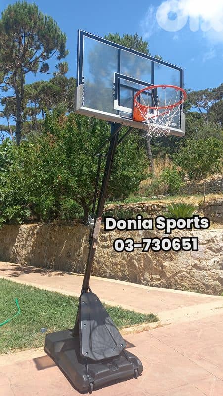 345$ basketball stand hoop (spalding) 0