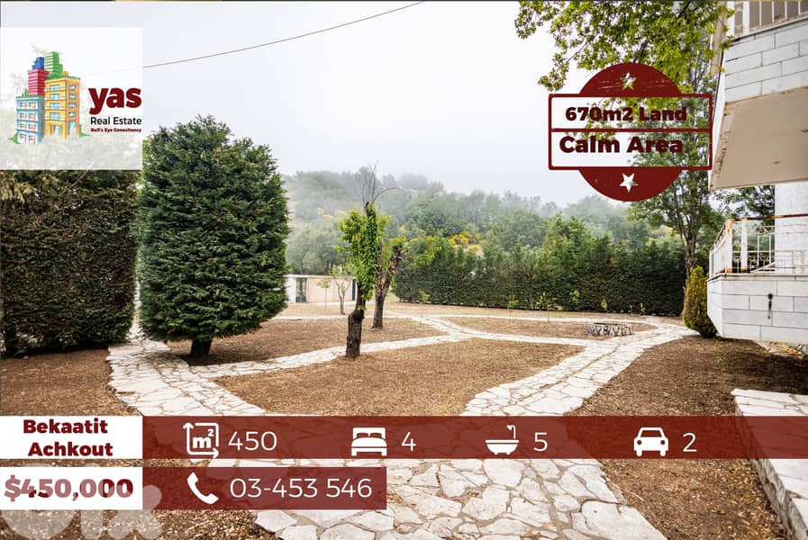 Bekaatit Aachkout 450m2 | 670m2 Land | Villa | Mountain View | DA | 0