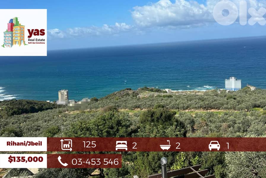 Rihani/Jbeil 125m2| Luxury | Furnished | Pool Access | Sea View | PA| 0