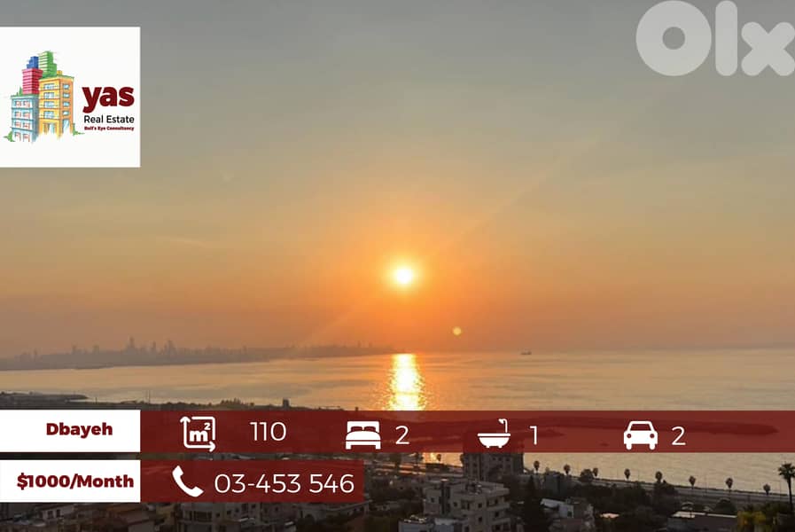 Dbayeh 110m2| Roof | Furnished | Excellent Condition |Sea View | MJ | 0