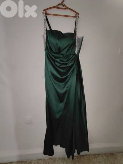 evening green dress never used size l/xl