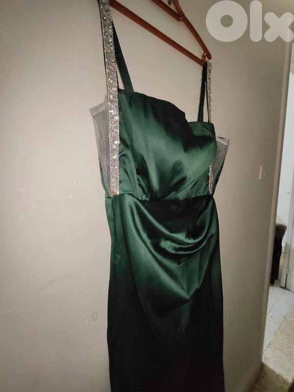 evening green dress never used size l/xl 2