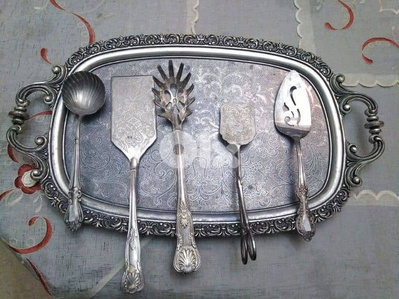 Low Price Antique Silverware Set & Tray 0