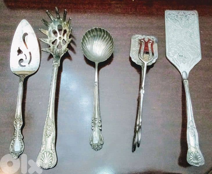 Low Price Antique Silverware Set & Tray 1