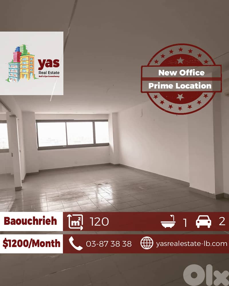 Baouchrieh 120m2 | Office | Rent | City View | Easy Access | AA/BA 0