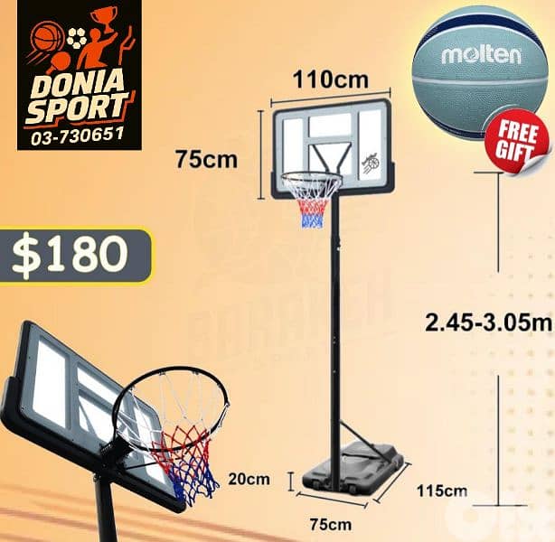 180$ buy movable basketball hoop (get basketball Molten free) 1