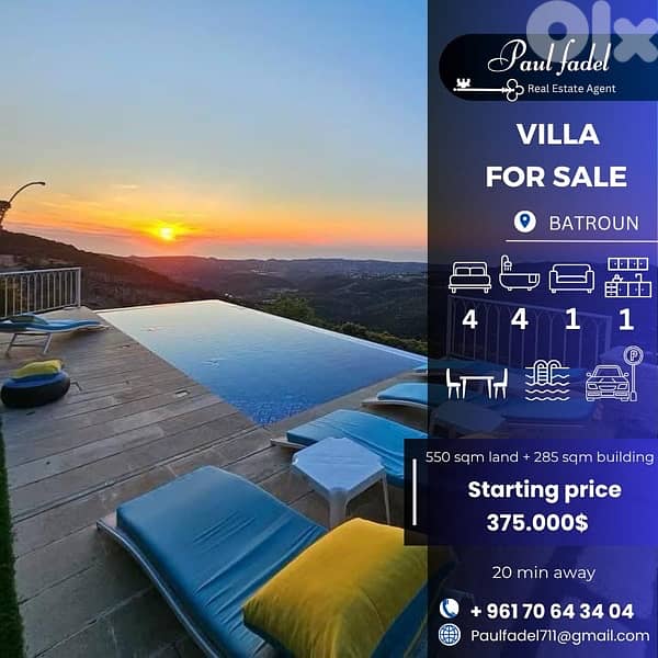 Triplexe villa for sale Batroun (20 min away ) Brand Modern !! 0