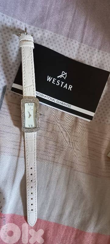 Westar Women's White Leather Watch 1