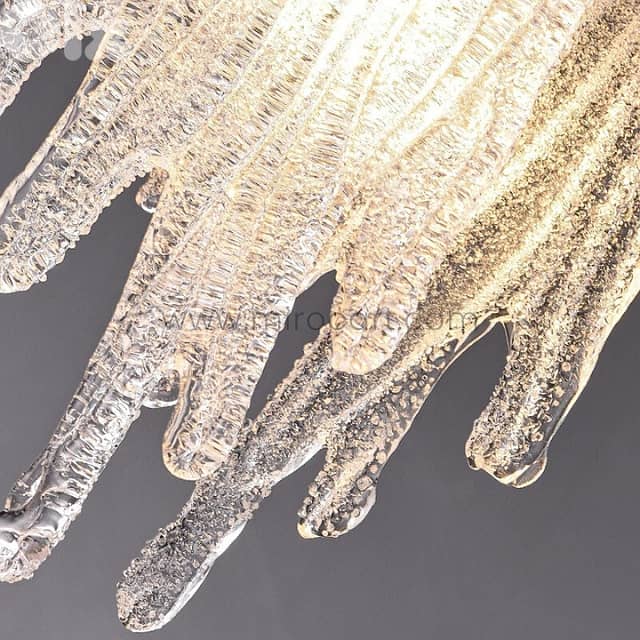 Flowing Waterfall Pendant Light – Liquid Gold Brass & Glass 3