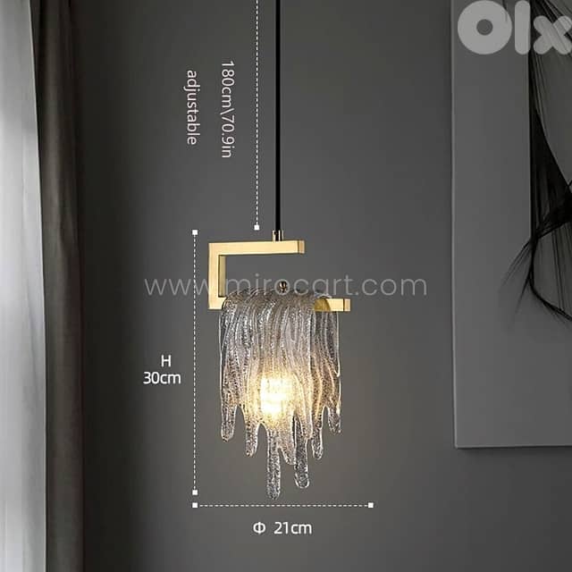 Flowing Waterfall Pendant Light – Liquid Gold Brass & Glass 5