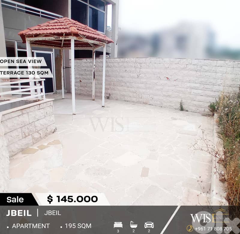 195 SQM Apartment with terrace for SALE in Halat-Jbeil ! 0