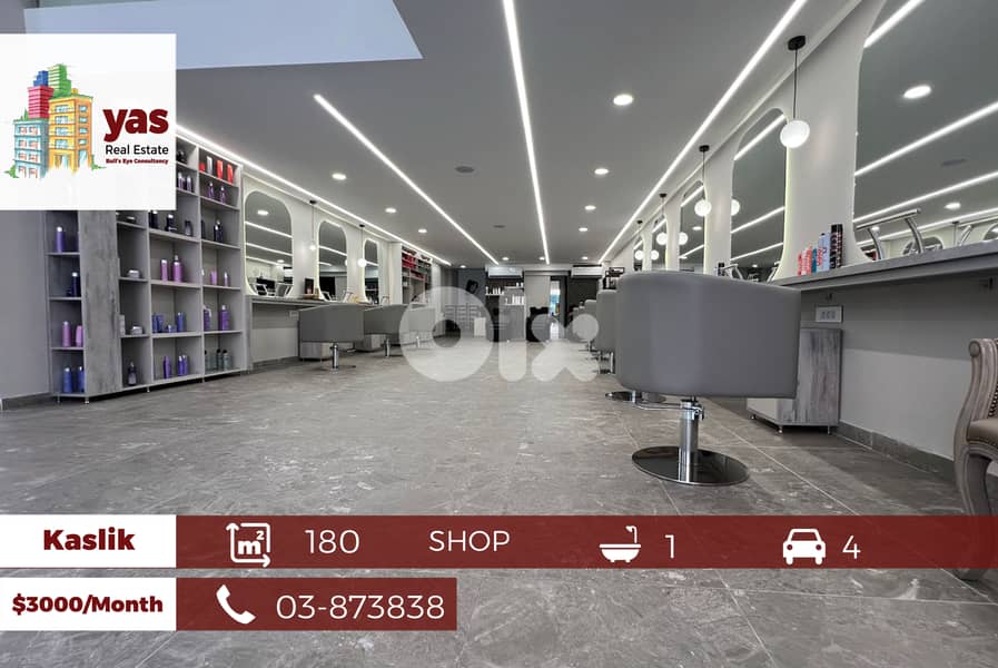 Kaslik 180m2 | Shop | Rent | Ground Floor + Mezzanine| luxury | EH | 0