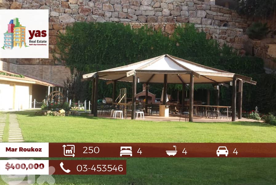 Mar Roukoz 250m2 | 200m2 Garden | Excellent Condition | PA | 0