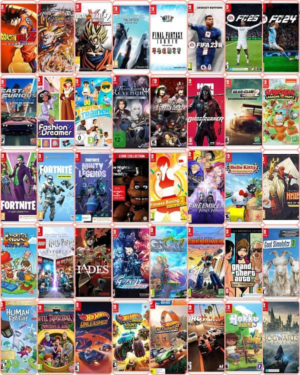 nintendo switch with large list of games over 400 game 6