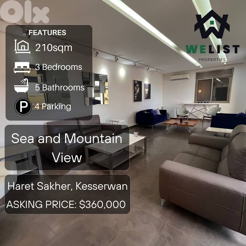 210sqm Apartment for sale in Haret Sakher - Jounieh   MA25JSHS210360 0