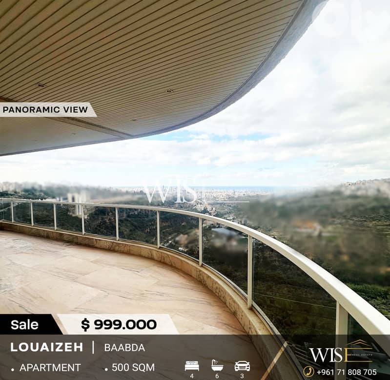 500 SQM Apartment for SALE in Baabda-Louaizeh! 0