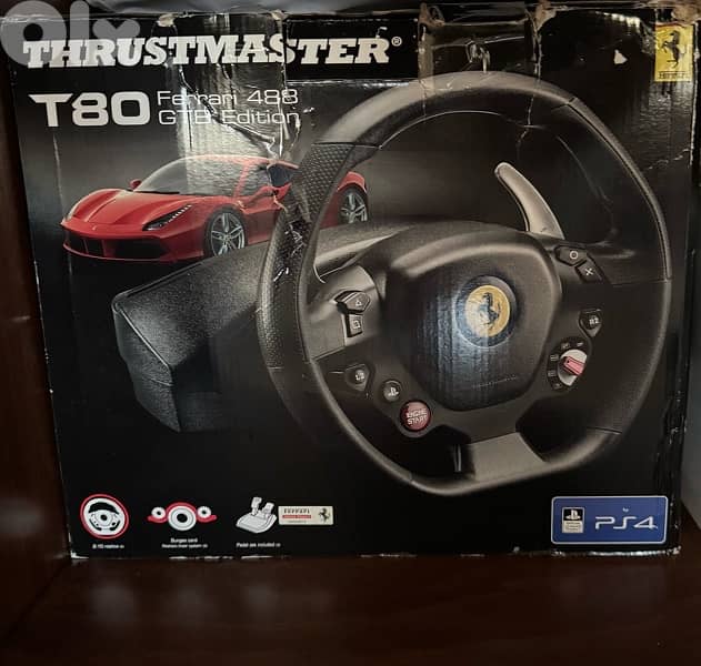 THRUSTMASTER 180 steering wheel + complete metal stand (make ur offer) 3