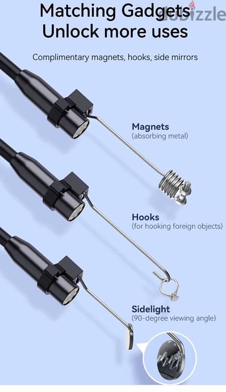 Endoscope with screen rechargeable with accessorie 2