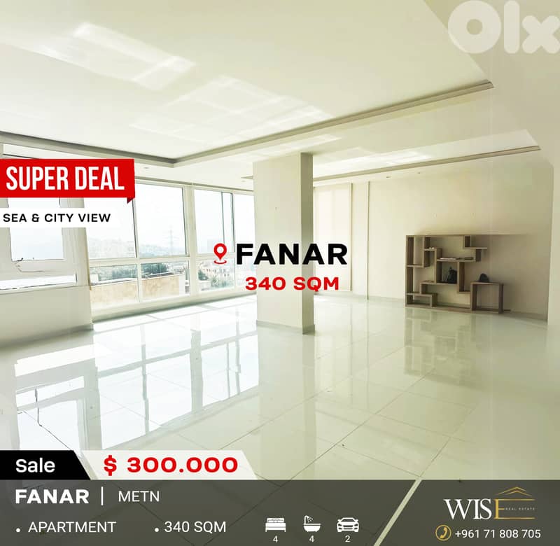 340 SQM Apartment for SALE in Fanar ! 0