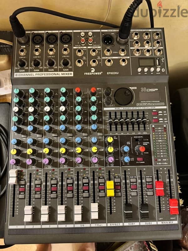 Mixer DSP 8 channel used 3 days new with 36 effects in lcd screen 0