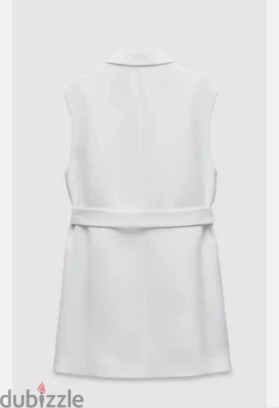ZARA LONG BELTED DOUBLE BREASTED VEST IN TAG 4