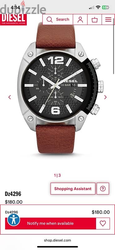 diesel watch dz4296 like new 0