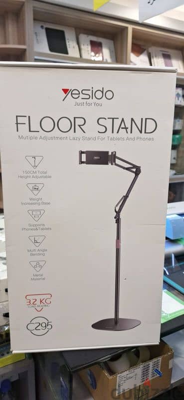 YESIDO FLOOR STAND MULTIPLE ADJUSTMENT LAZY STAND FOR TABLETS 1