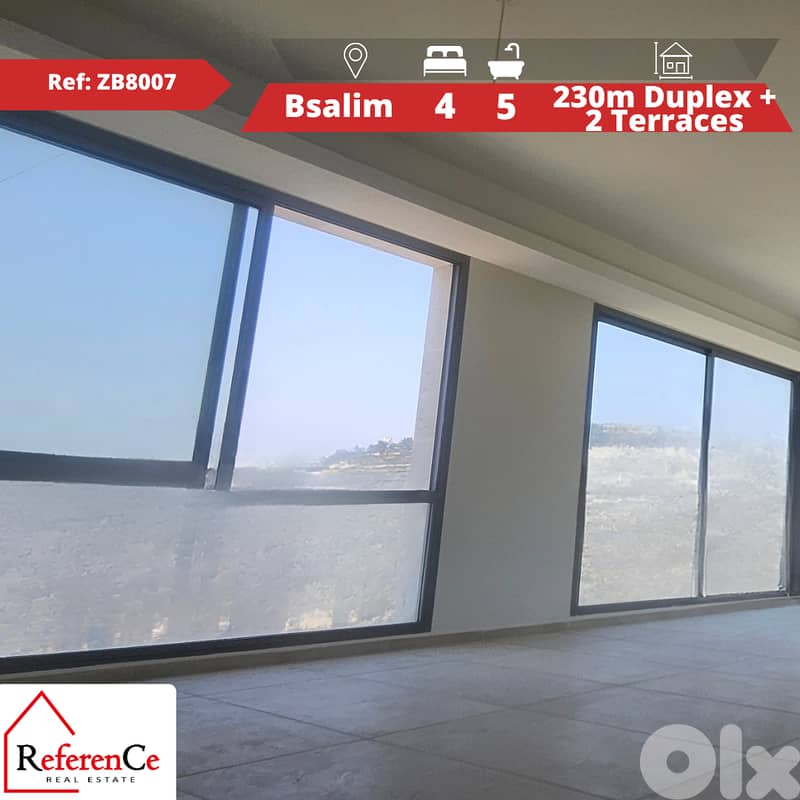 Duplex + 2 terraces in bsalim دوبلكس + 2 تراس في بصاليم 0
