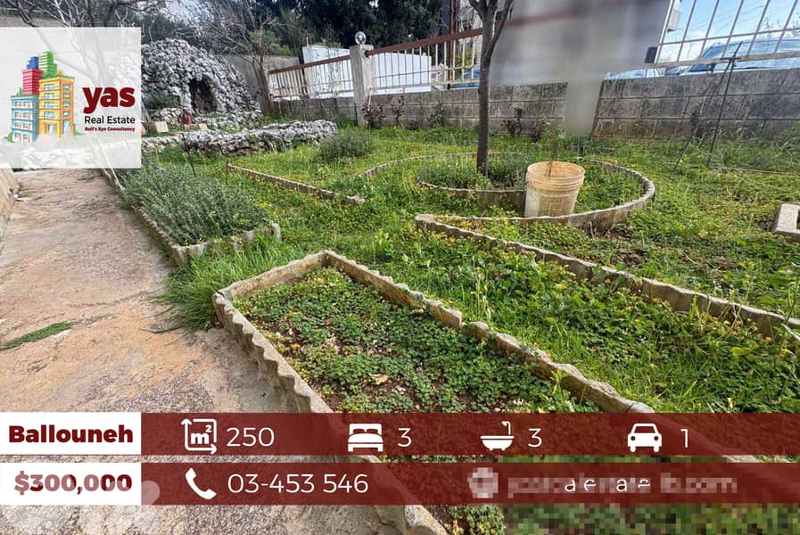 Ballouneh 250m2 | 150m2 Garden/Terrace |Private Entrance Calm Area|EL 0