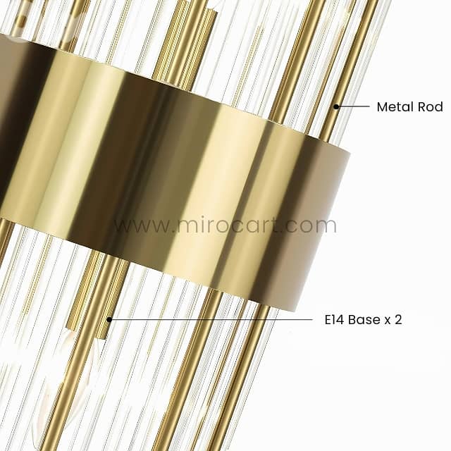 Modern Cascade Wall Light | LED-Ready Sconce with Crystal Glass Panels 6