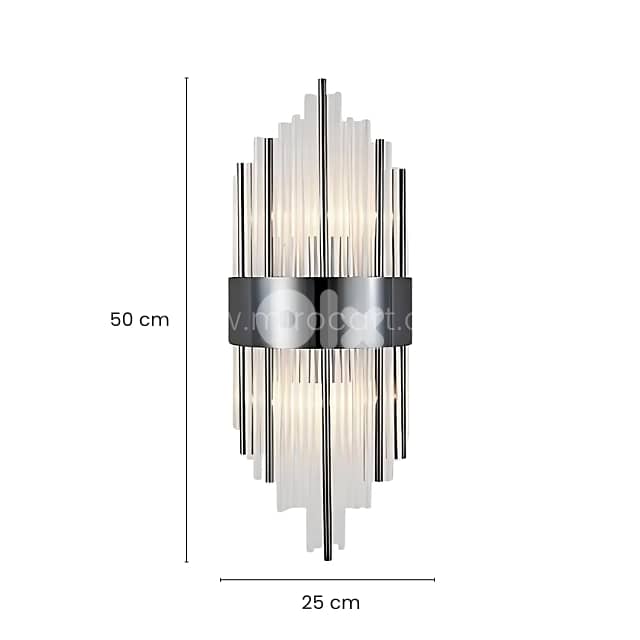 Modern Cascade Wall Light | LED-Ready Sconce with Crystal Glass Panels 12
