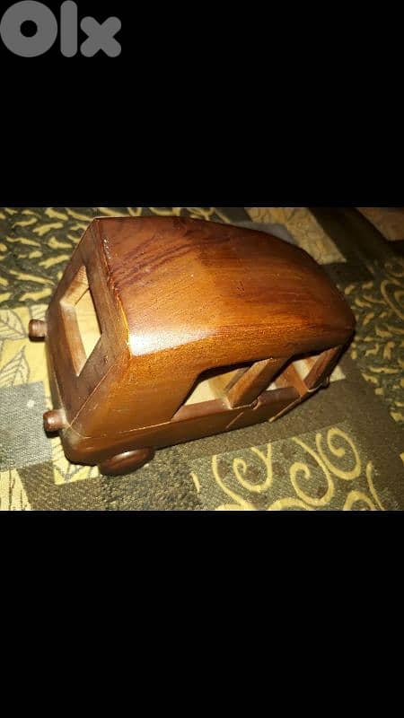 A beautiful vintage masterpiece of tricycle car handmade of wood 4