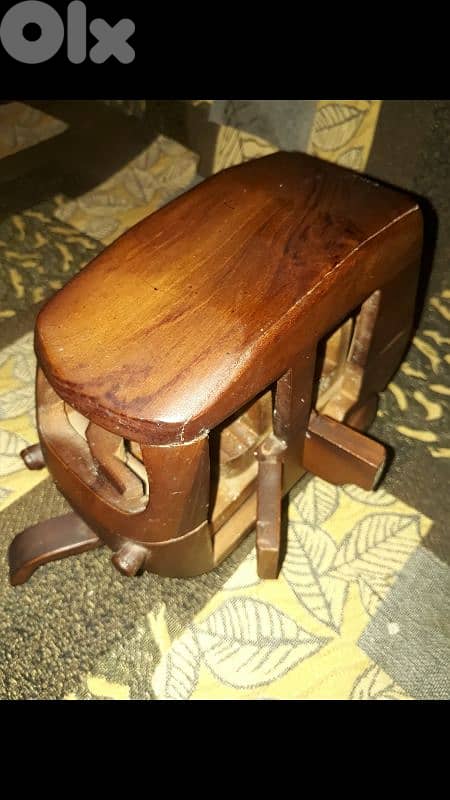 A beautiful vintage masterpiece of tricycle car handmade of wood 13