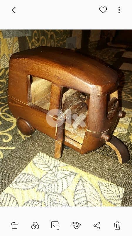 A beautiful vintage masterpiece of tricycle car handmade of wood 16
