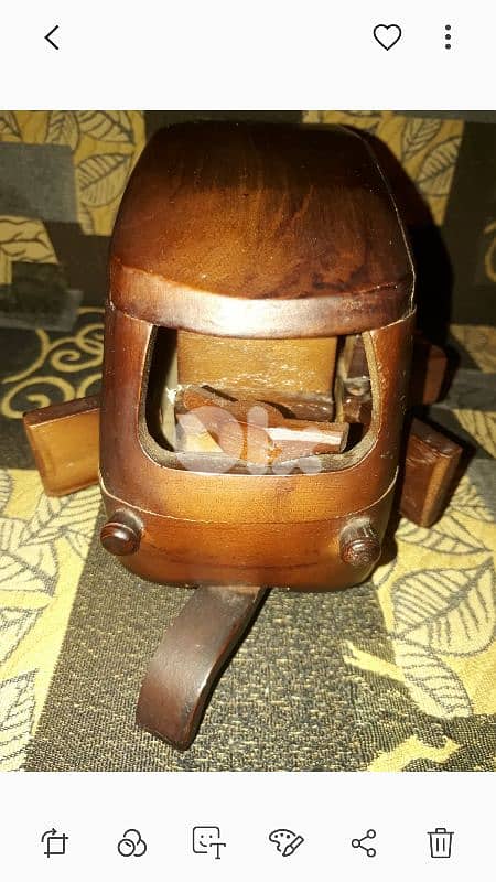 A beautiful vintage masterpiece of tricycle car handmade of wood 17