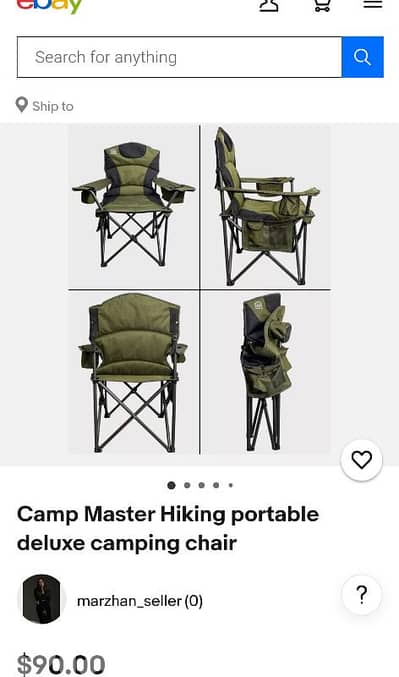 Camp Master Hiking portable deluxe camping chair