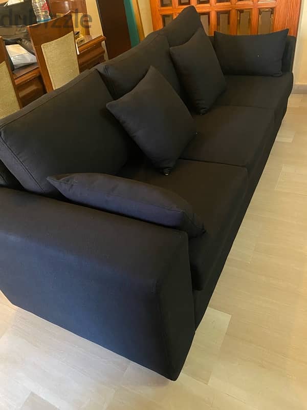 Black Sofa 3 Seater 1