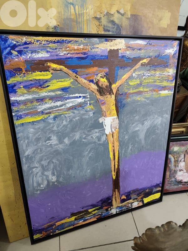 لوحة رائعة الجمال تمثل السيد المسيح مصلوبا"  للرسام مورازو جاجان 1