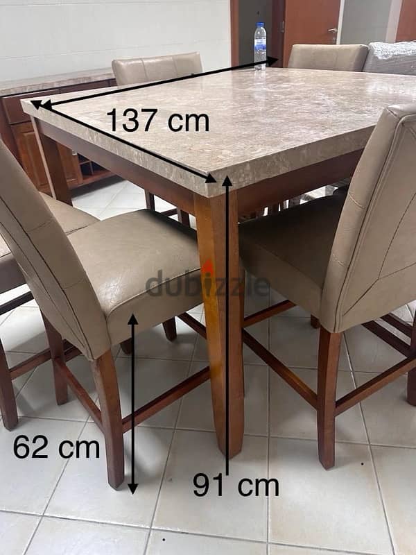 Modern 8-Seater Dining Set – Elegant Marble Top & Comfy Chairs! 2